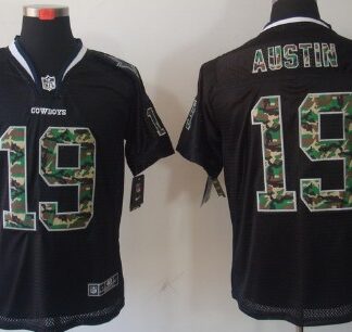 Nike Dallas Cowboys #19 Miles Austin Black With Camo Elite Jersey
