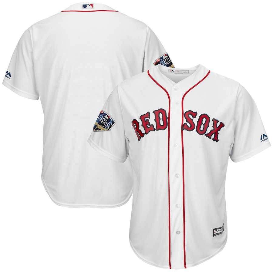 Red Sox Blank White 2018 World Series Cool Base Team Jersey Dzhi