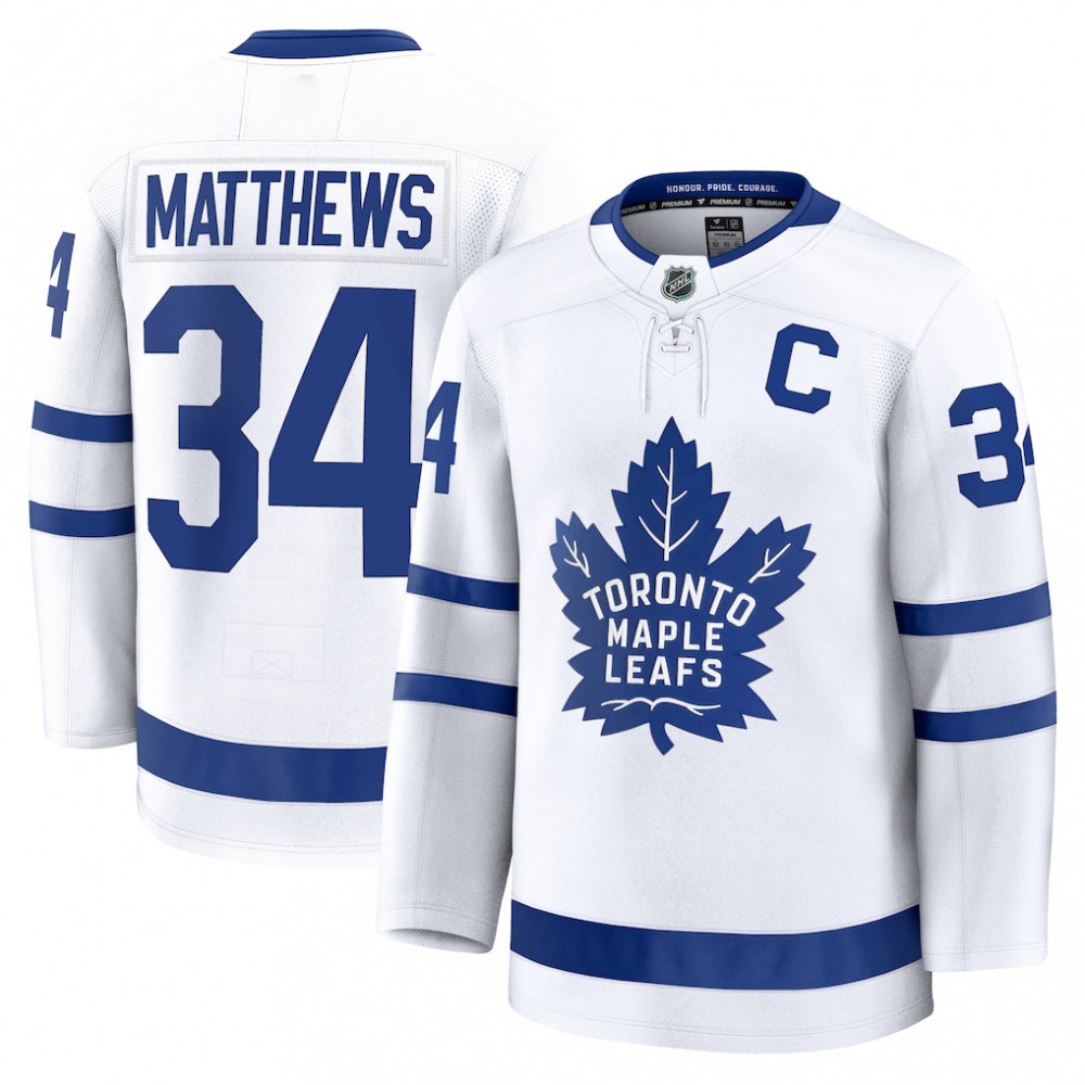 Auston Matthews Men's Toronto Maple Leafs White Away Premium Jersey