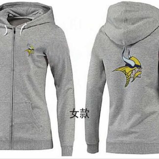 Womens Minnesota Vikings Team Logo 2015 Full Zip Hoodie-28