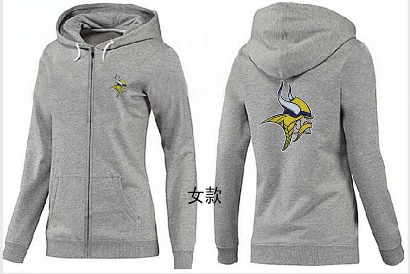 Womens Minnesota Vikings Team Logo 2015 Full Zip Hoodie-28