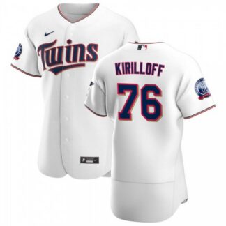 Minnesota Twins #76 Alex Kirilloff Men’s Nike White Home 2020 60th Season Authentic Team MLB Jersey