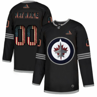 Winnipeg Jets Custom Adidas Men’s Black USA Flag Limited NHL Jersey