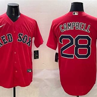 Men's Boston Red Sox #28 Kristian Campbell Red Cool Base Stitched Jersey