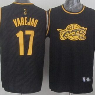 Cleveland Cavaliers #17 Anderson Varejao Black With Golden Swingman Jerseys