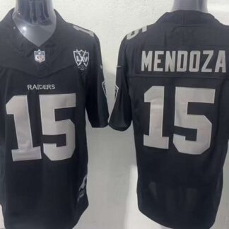 Men's Las Vegas Raiders #15 Fernando Mendoza Black F.U.S.E. 65th Anniversary Patch Vapor Untouchable Limited Stitch...