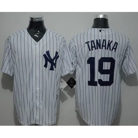 Yankees #19 Masahiro Tanaka White Strip New Cool Base Stitched MLB Jersey