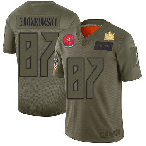 Nike Tampa Bay Buccaneers #87 Rob Gronkowski Camo Men’s Super Bowl LV Champions Patch Stitched NFL Limited 2019 Sal...