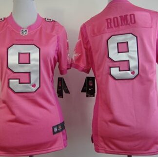 Nike Dallas Cowboys #9 Tony Romo Pink Love Womens Jersey