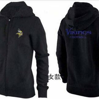 Womens Minnesota Vikings Team Logo 2015 Full Zip Hoodie-50