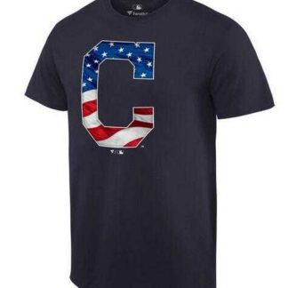 Men's Cleveland Indians Navy Banner Wave T-Shirt