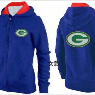 Womens Green Bay Packers Team Logo 2015 Full Zip Hoodie-92