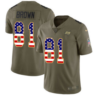 Nike Tampa Bay Buccaneers #81 Antonio Brown Olive/USA Flag Men’s Stitched NFL Limited 2017 Salute To Service Jersey
