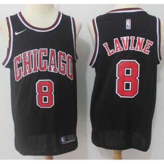 Men’s Nike Chicago Bulls #8 Zach LaVine Black NBA Swingman Statement Edition Jersey