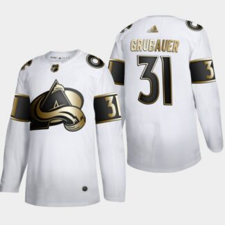 Colorado Avalanche #31 Philipp Grubauer Men’s Adidas White Golden Edition Limited Stitched NHL Jersey