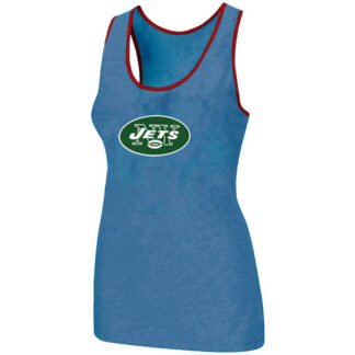 Nike New York Jets Ladies Big Logo Tri-Blend Racerback stretch Tank Top L.Blue