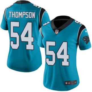 Nike Carolina Panthers #54 Shaq Thompson Blue Women’s Stitched NFL Limited Rush Jersey