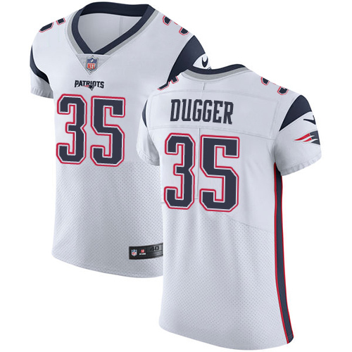 Nike New England Patriots #35 Kyle Dugger White Men’s Stitched NFL New Elite Jersey