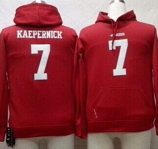 Nike San Francisco 49ers #7 Colin Kaepernick Red Kids Hoodie