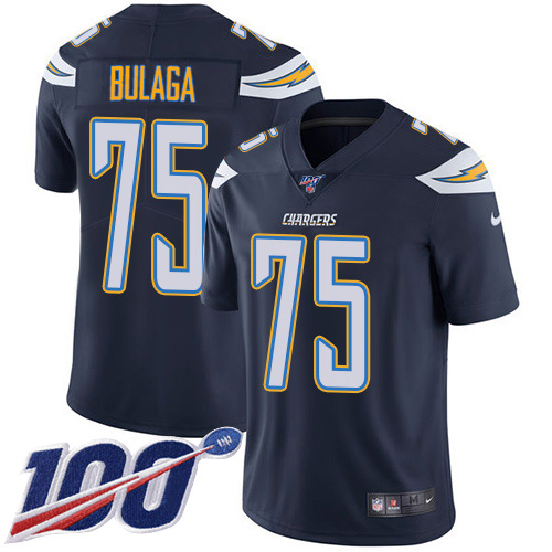 Nike Los Angeles Chargers #75 Bryan Bulaga Navy Blue Team Color Men’s Stitched NFL 100th Season Vapor Untouchable L...