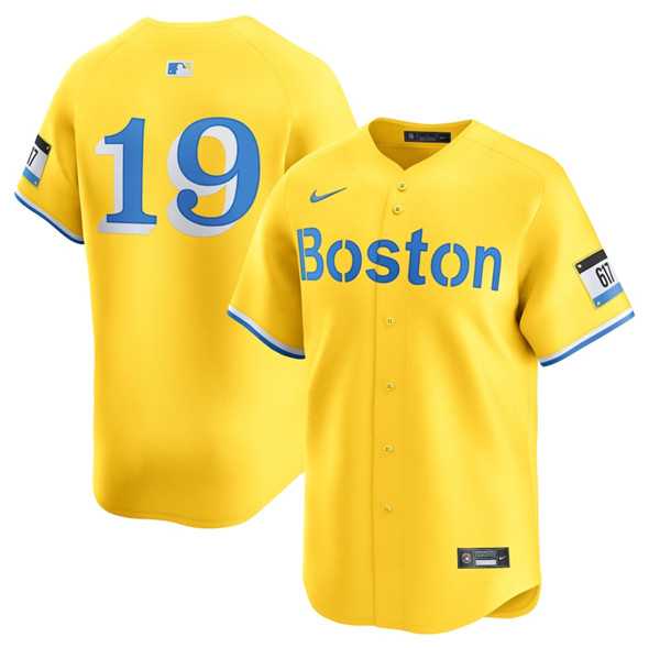 Men's Boston Red Sox #19 Roman Anthony Gold City Connect Stitched Baseball Jersey Dzhi