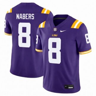 Malik Nabers LSU Tigers Nike Purple Football Game Jersey