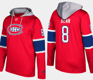 Adidas Montreal Canadiens 8 Jordie Benn Name And Number Red Hoodie
