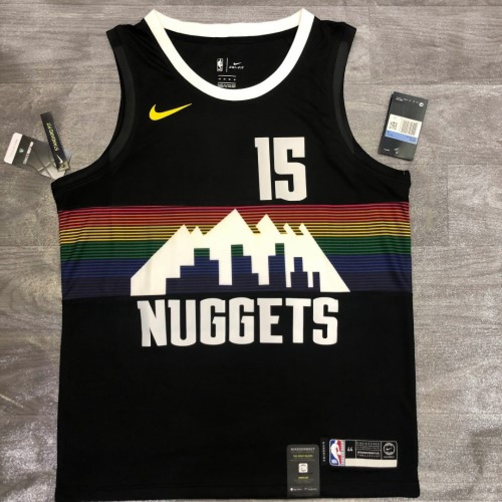 Men's Denver Nuggets Nikola Jokic #15 Nike Black Swingman Player Jersey – City Edition - Image 2