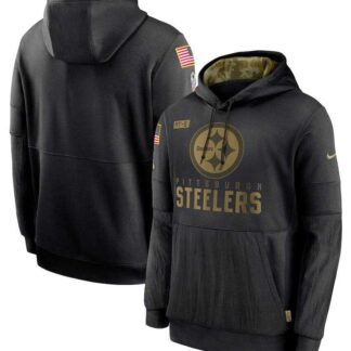 Men's Pittsburgh Steelers Nike Black 2020 Salute to Service Sideline Performance Pullover Hoodie