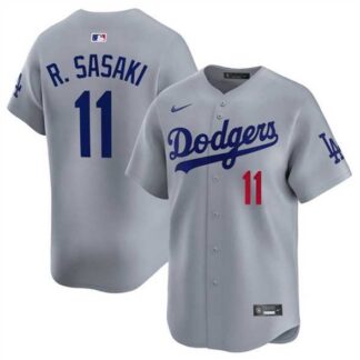 Men's Los Angeles Dodgers #11 Roki Sasaki Gray 2025 Alternate Limited Stitched Jersey Dzhi