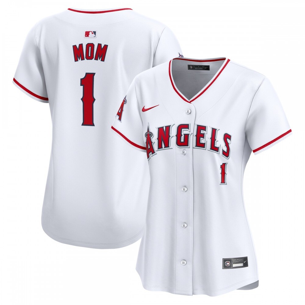 Los Angeles Angels Nike Women's #1 Mom Home Limited Jersey - White