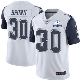 Nike Dallas Cowboys #30 Anthony Brown White Men’s Stitched With Established In 1960 Patch NFL Limited Rush Jersey