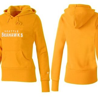 Nike Seattle Seahawks Team Logo Yellow Women Pullover Hoodies (6)