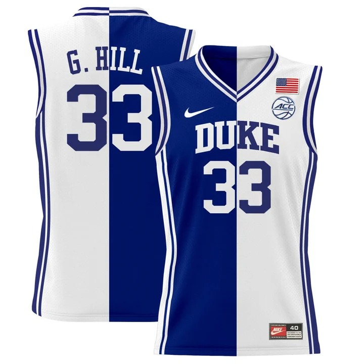 Grant Hill #33 Duke Blue Devils Split Jersey - All Stitched