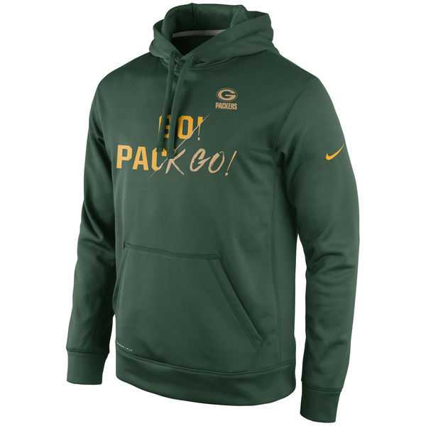 Men's Green Bay Packers Nike Gold Collection KO Pullover Performance Hoodie - Green