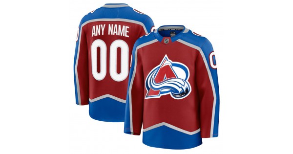 Men's Colorado Avalanche Burgundy Home Premium Custom Jersey - Image 2
