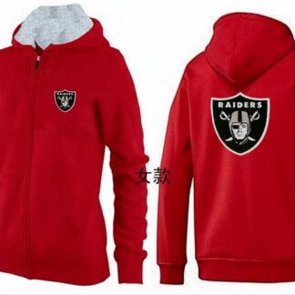 Womens Oakland Raiders Team Logo 2015 Full Zip Hoodie-42