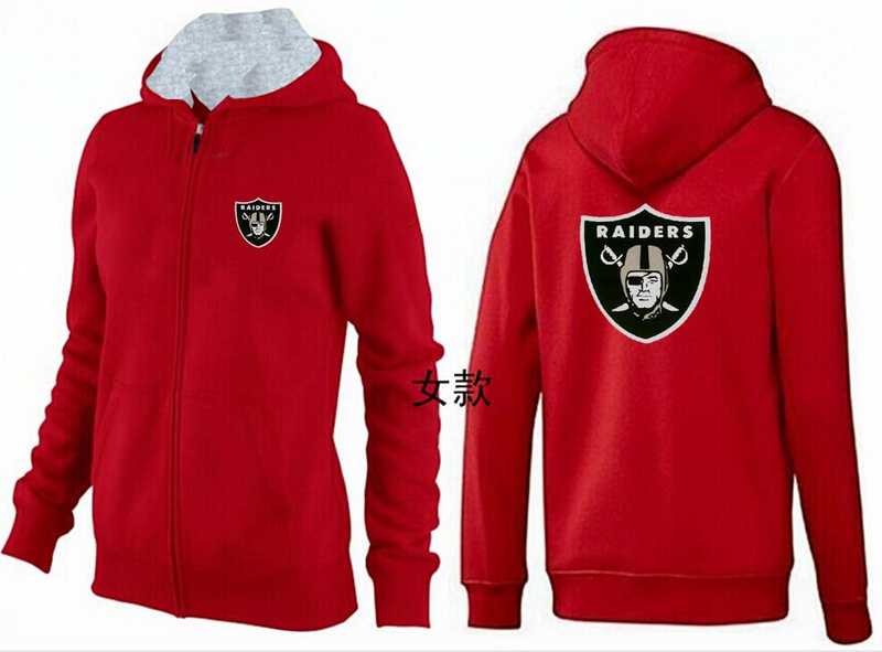 Womens Oakland Raiders Team Logo 2015 Full Zip Hoodie-42