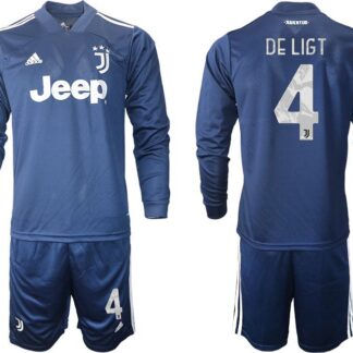 Men 2020-2021 club Juventus away long sleeves 4 blue Soccer Jerseys