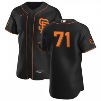 San Francisco Giants #71 Tyler Rogers Men’s Nike Black Alternate 2020 Authentic 20 at 24 Patch Player MLB Jersey