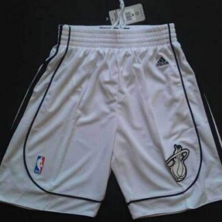 Miami Heat White On White NBA Shorts