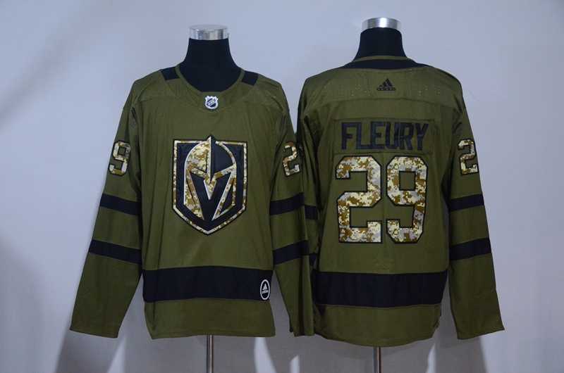 Vegas Golden Knights #29 Marc-Andre Fleury Green Salute to Service Adidas Stitched Jersey