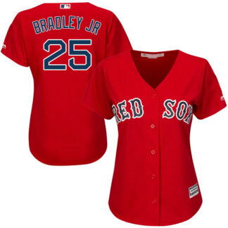 Boston Red Sox #25 Jackie Bradley Jr Red Alternate Women’s Stitched MLB Jersey