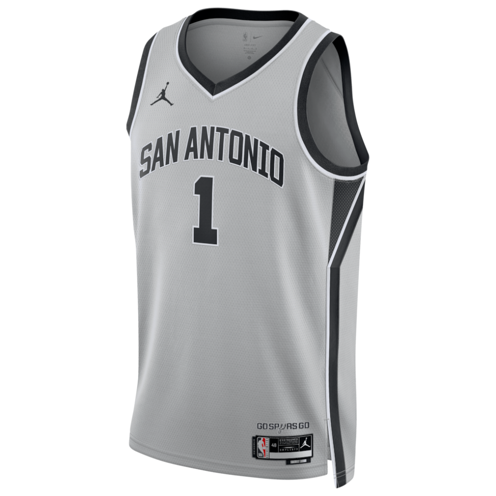 Victor Wembanyama San Antonio Spurs Jordan Brand Unisex Swingman Jersey - Statement Edition - Silver - Image 2