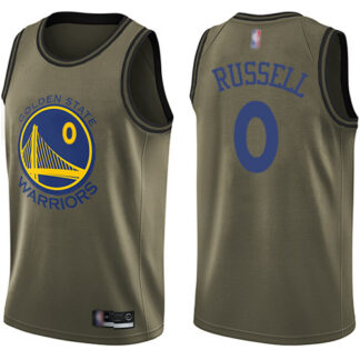 Warriors #0 D’Angelo Russell Green Basketball Swingman Salute to Service Jersey