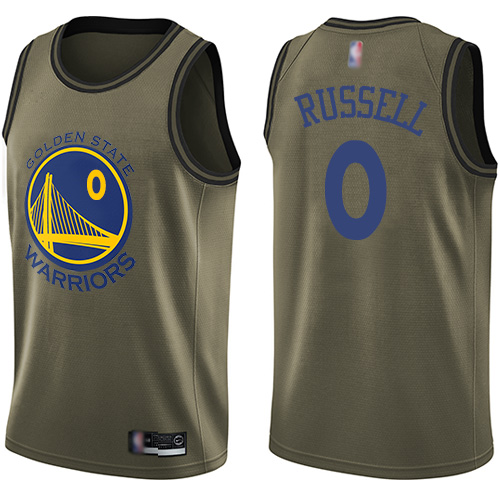 Warriors #0 D’Angelo Russell Green Basketball Swingman Salute to Service Jersey