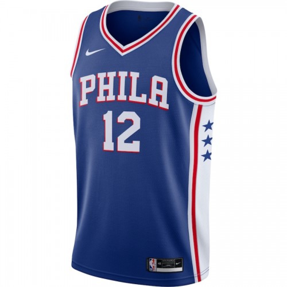 Men's Philadelphia 76ers Tobias Harris #12 Nike Royal 2020/21 Swingman Jersey - Icon Edition - Image 2
