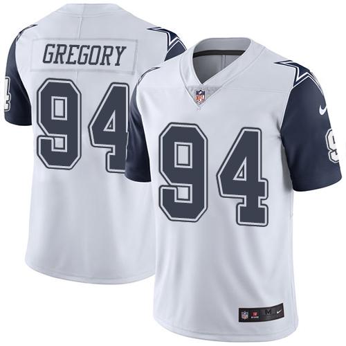 Nike Dallas Cowboys #94 Randy Gregory White Men’s Stitched NFL Limited Rush Jersey