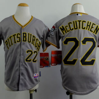 Youth Pittsburgh Pirates #22 Andrew McCutchen Gray Jerseys