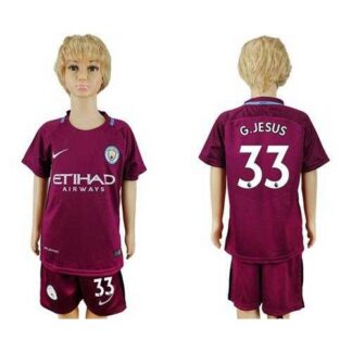 Manchester City #33 G.Jesus Away Kid Soccer Club Jersey